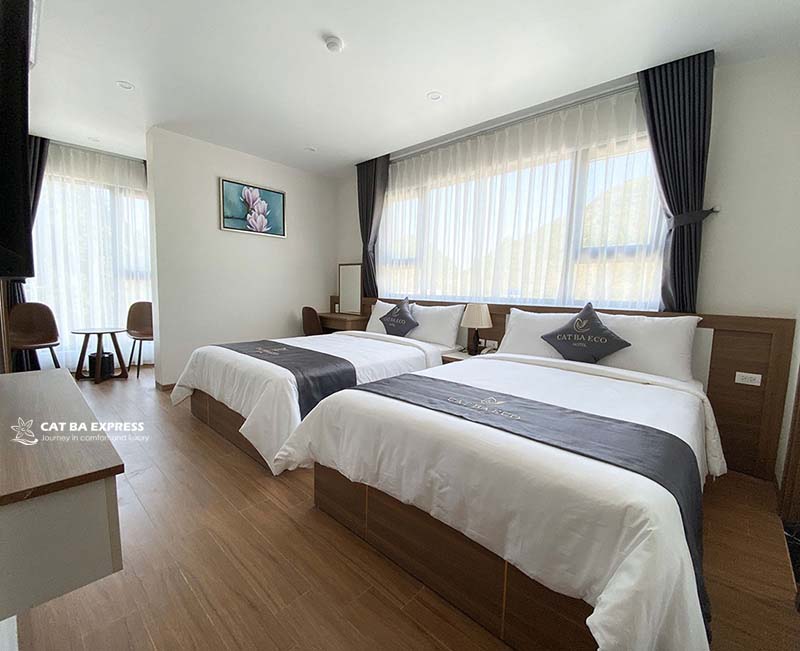Phòng Double Beds Khách sạn Eco Cát Bà