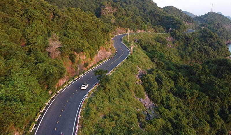 Riding a motorbike around the island Riding a motorbike around the island