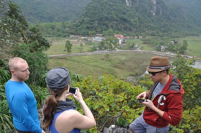 Tourists visit Viet Hai village