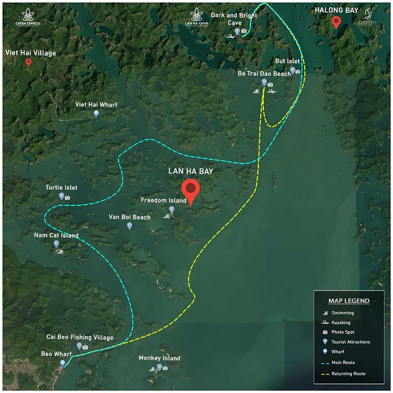 Map Serenity Premium Cruise tour