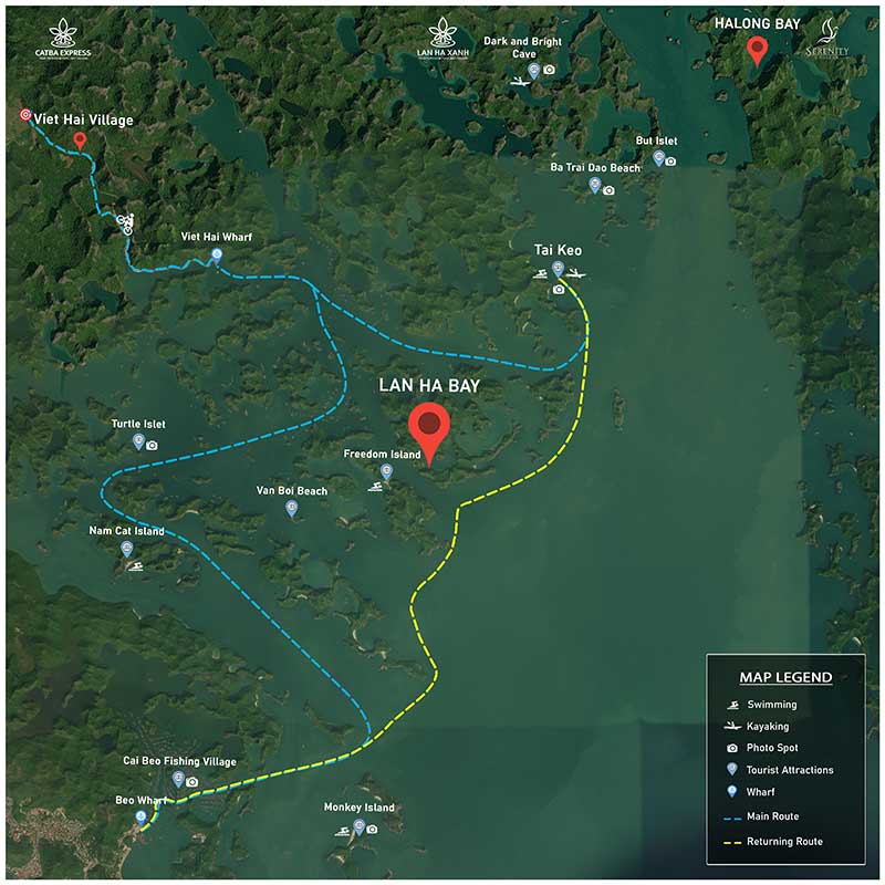 Serenity Day Cruises map