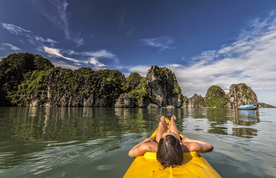 Kayaking on the beach
