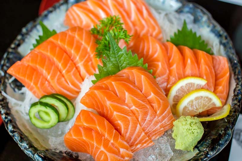 Sashimi Cá Hồi đặc sản mù cang chải Sashimi Cá Hồi