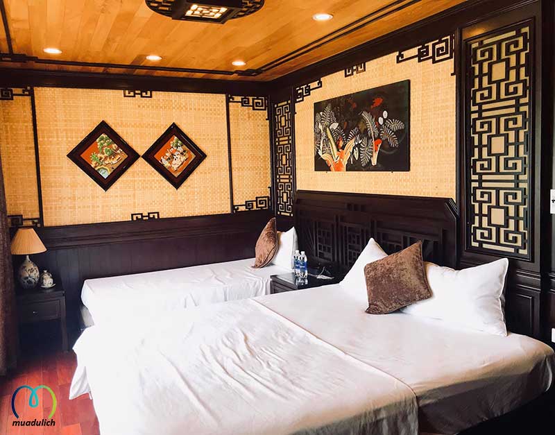 Phòng hai giường của Du thuyền Cozy Boutique 4 sao